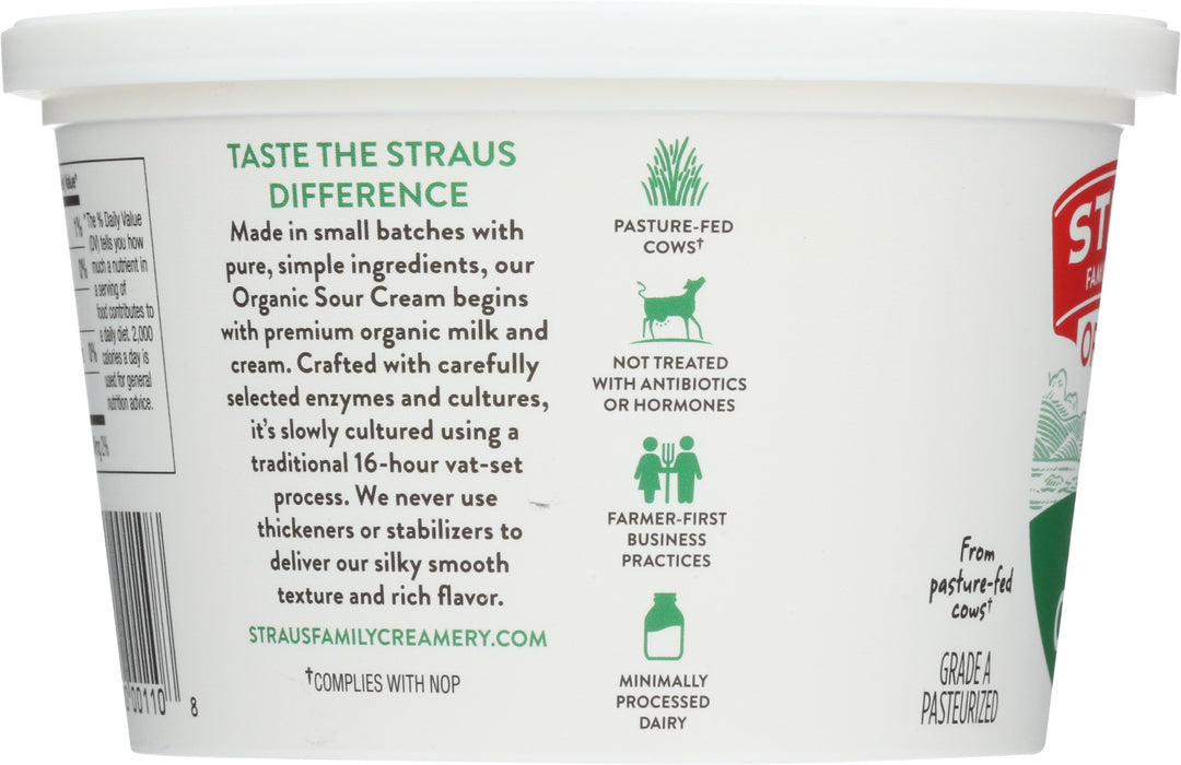 STRAUS: Organic Sour Cream, 16 oz