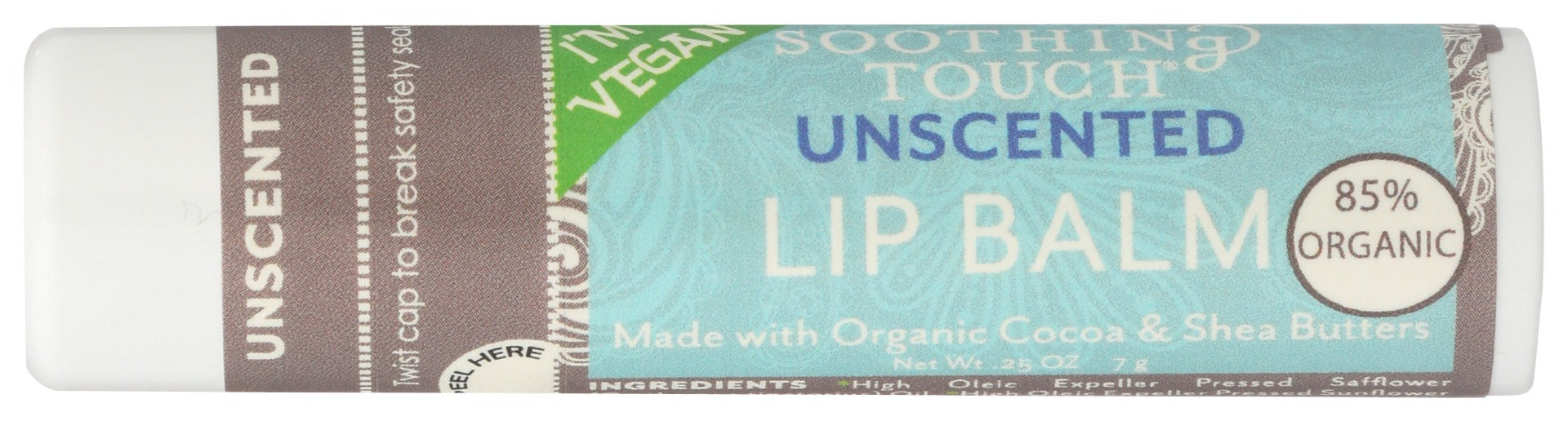 SOOTHING TOUCH: Lip Balm Vegan Unscented Tub, 0.25 OZ