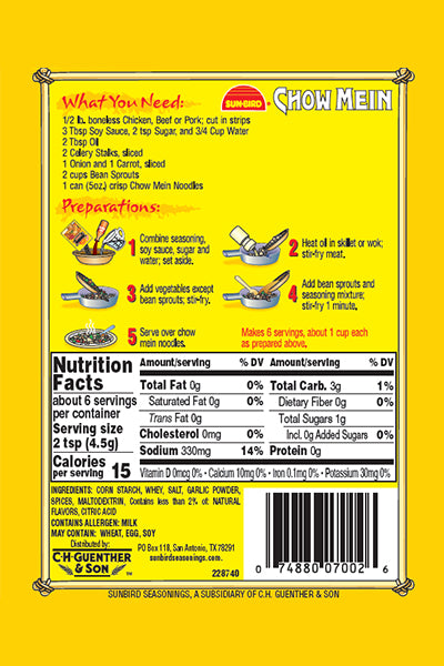 SUNBIRD: Mix Ssnng Chow Mein, 1 oz