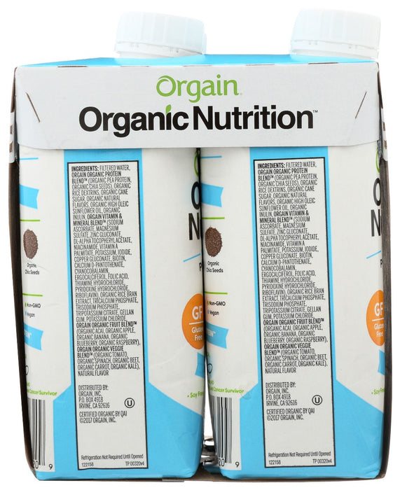 ORGAIN: Vanilla Bean Protein Shake 4Pk, 44 fo