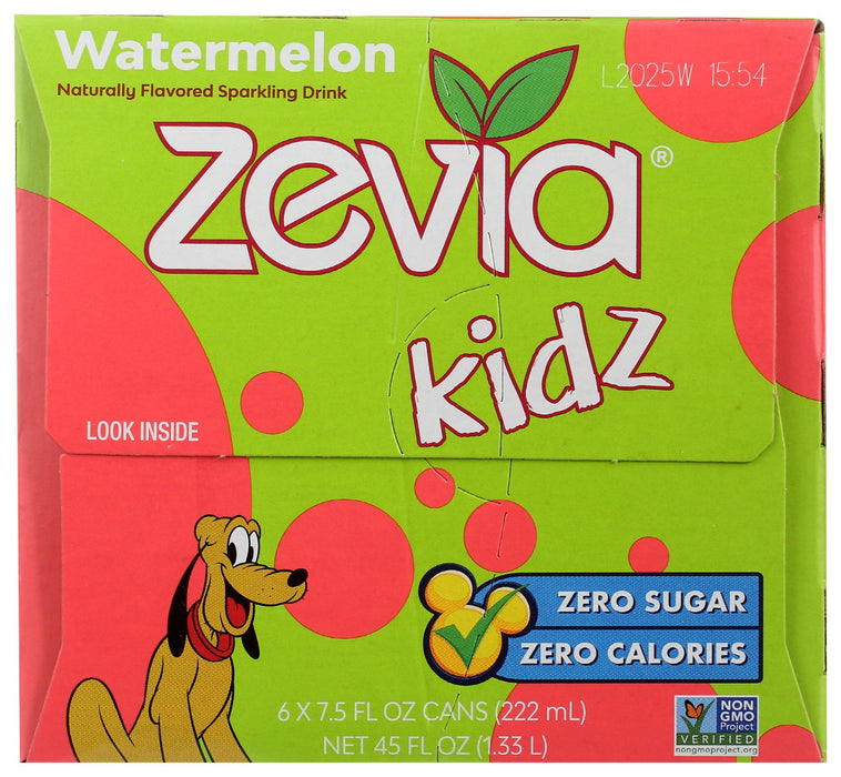 ZEVIA: Watermelon Kidz Soda 6Pk, 45 fo