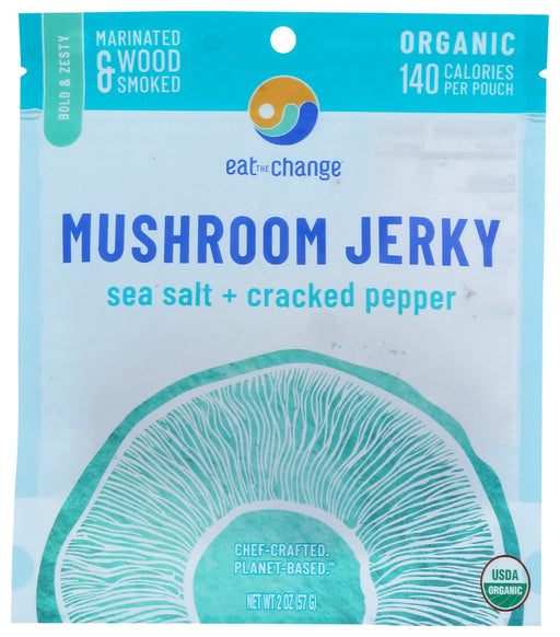 EAT THE CHANGE: Organic Sea Salt And Cracked Pepper Mushroom Jerky, 2 oz - No Brand For Less 