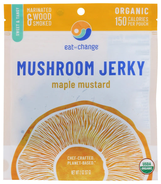 EAT THE CHANGE: Organic Maple Mustard Mushroom Jerky, 2 oz - No Brand For Less 