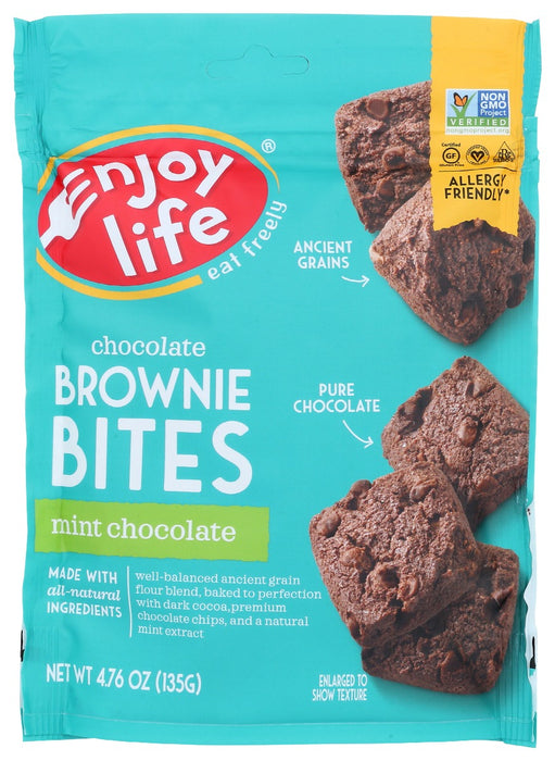 ENJOY LIFE: Chocolate Brownie Bites Mint Chocolate, 4.76 oz