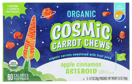 EAT THE CHANGE: Organic Apple Cinnamon Cosmic Carrot Chews, 3.5 oz - No Brand For Less 