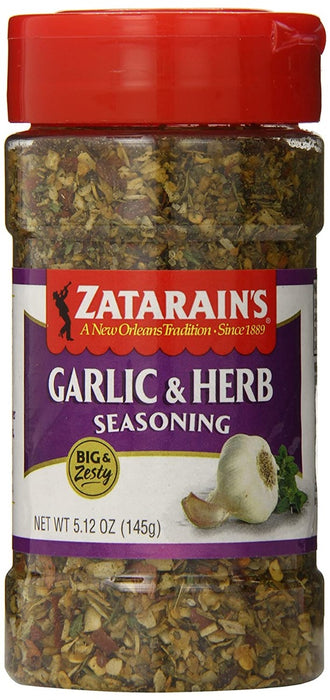 ZATARAINS: Big & Zesty Garlic & Herb Seasoning, 5.12 oz