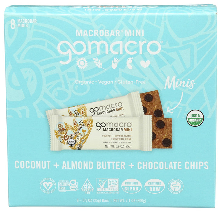 GOMACRO: Bar Coco Alm Mb Mini 8 Pk, 7.1 oz