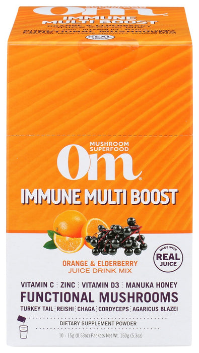 OM MUSHROOMS: Immune Multi Boost Orange and Elderberry, 10 pk