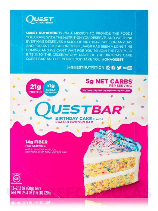 QUEST: Bar Protein Birthday Cake, 2.12 oz