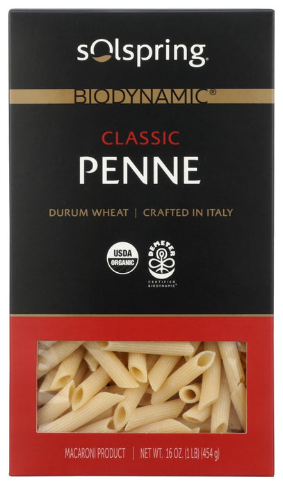 SOLSPRING: Organic Penne Durum Wheat Pasta, 16 oz