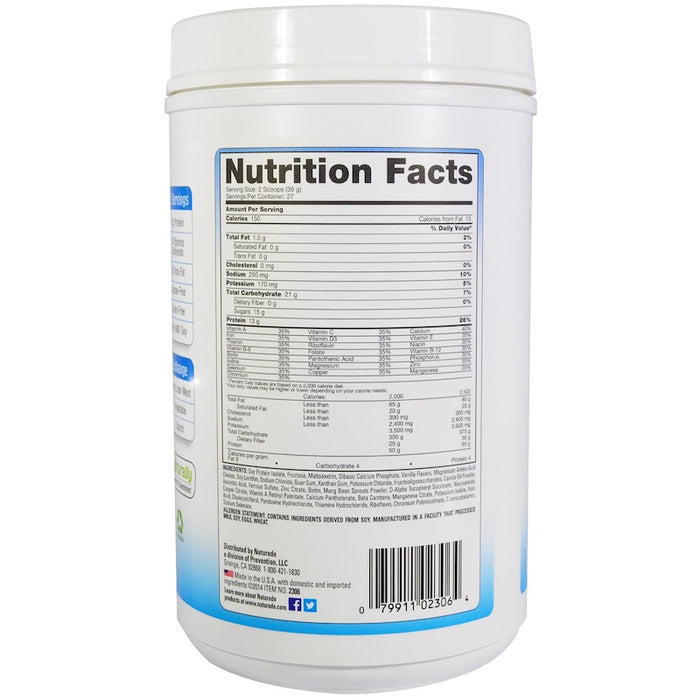 NATURADE: Total Soy All Natural Meal Replacement Powder French Vanilla, 37.1