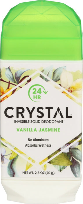 CRYSTAL BODY DEODORANT: Invisible Solid Deodorant Vanilla and Jasmine, 2.5 oz