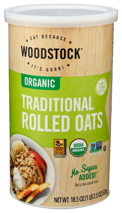 WOODSTOCK: Traditional Rolled Oats, 18.5 oz