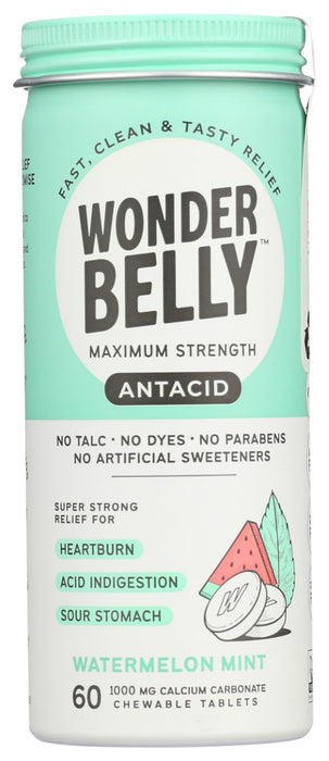 WONDERBELLY: Watermelon Mint Antacid Chews, 60 tb