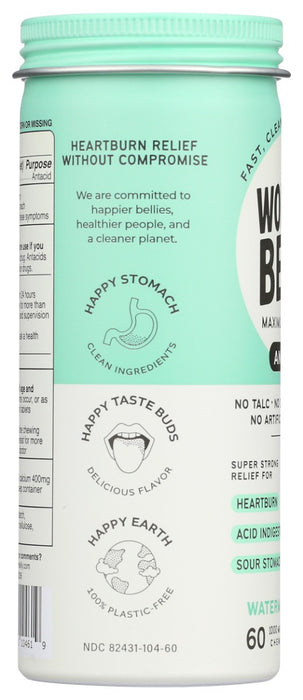 WONDERBELLY: Watermelon Mint Antacid Chews, 60 tb