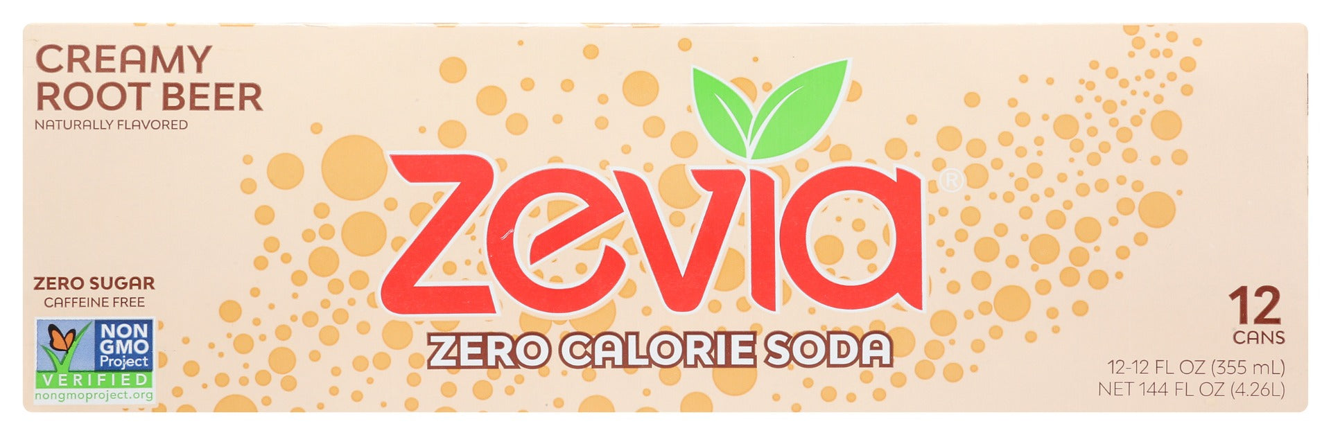 ZEVIA: Zero Calorie Creamy Rootbeer Soda, 144 fo