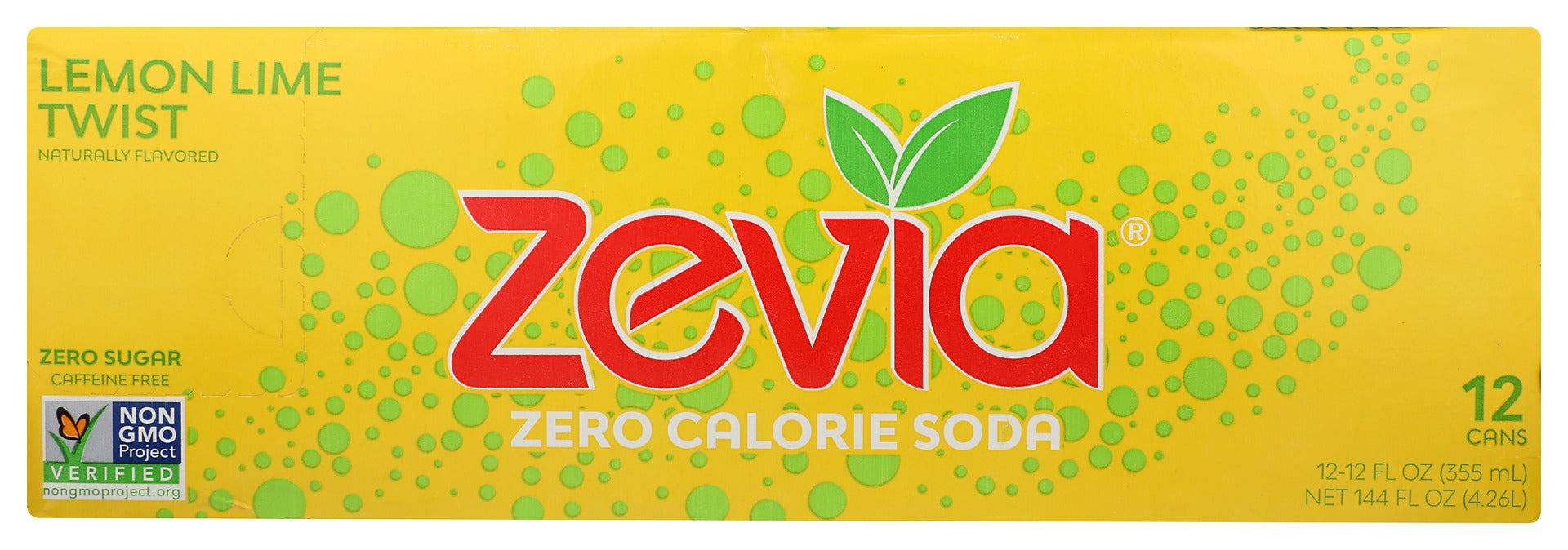 ZEVIA: Zero Calorie Lemon Lime Twist Soda, 144 fo