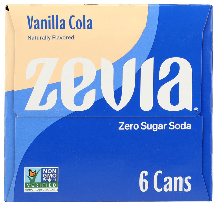 ZEVIA: Vanilla Cola Zero Sugar Sda 6Pk, 72 fo